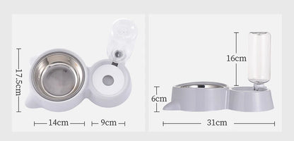 HOOPET New Style Cat Automatic Drinking Feeding Bowl Anti-overturning Non-slip Bowl for Cats Dogs Cat Food Holder Teddy Dog Bowl