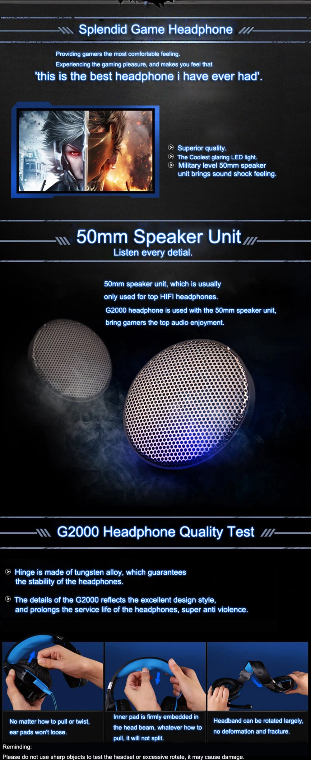 KOTION EACH Gaming Headset with LED & Mic