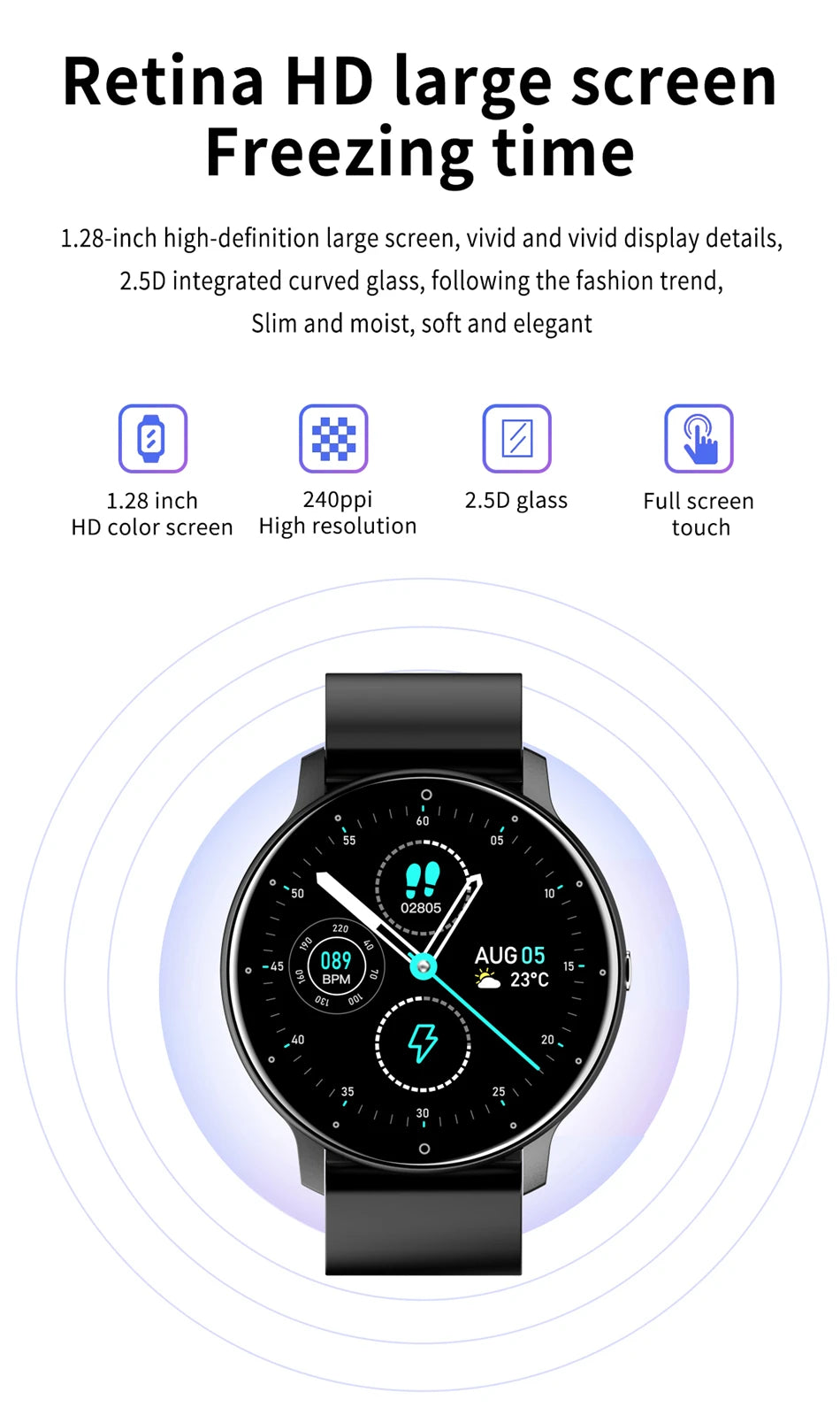 Smartwatch with Wireless Call & Fitness Tracking