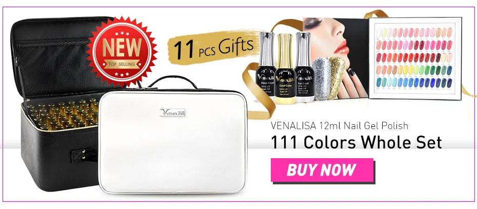 VENALISA VIP Kits 7.5ML Nail Gel Polish Soak Off UV LED Nail Gel Color Palette Gel Varnish Base Diamond Top Coat 62pcs/lot Gel