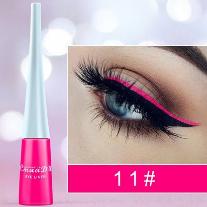17 Colors Neon Liquid Eyeliner Pencil Waterproof Colorful Blue Green Yellow White Eye Liner Pen Women Makeup Eyes Cosmetics