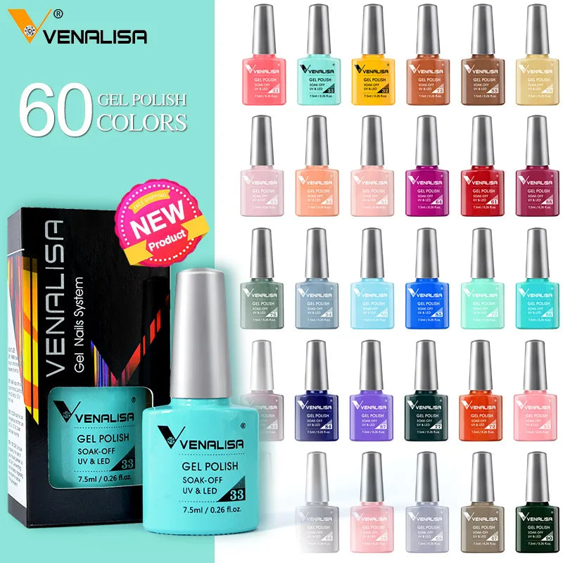 Venalisa VIP5 Nail Gel Polish HEMA/TPO FREE Full Coverage Beautiful Semi Permanent Soak Off UV LED Gel Nail Polish Gel Lacquer