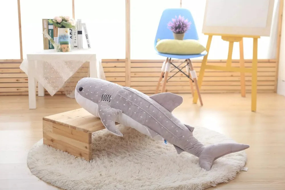 150cm Large Size Soft Shark Plush Toy Big Creative Blue Whale Stuffed Soft Shark Sea Fish Plush Pillow Lovely Doll