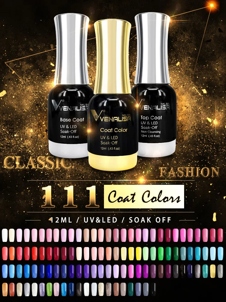 Venalisa TPO FREE Tempered Top Coat Nail Paint Gel Platinum Gel Polish Nail Soak Off UV LED Gel Polish Nail Lacquer Varnishes