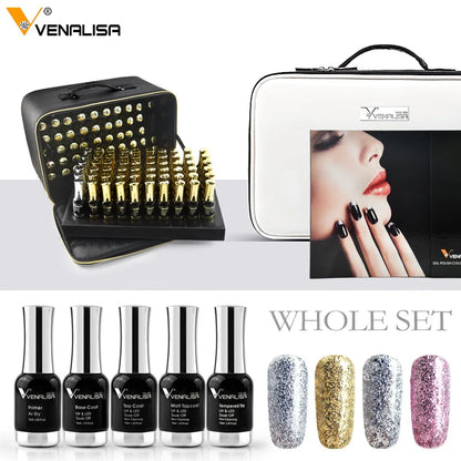120pcs*12ml VENALISA Gel Varnish Whole Set Nail Salon Used Gel Polish Kits Luxury Color Palette Shining Glitter Starry Soak Off
