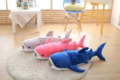 150cm Large Size Soft Shark Plush Toy Big Creative Blue Whale Stuffed Soft Shark Sea Fish Plush Pillow Lovely Doll