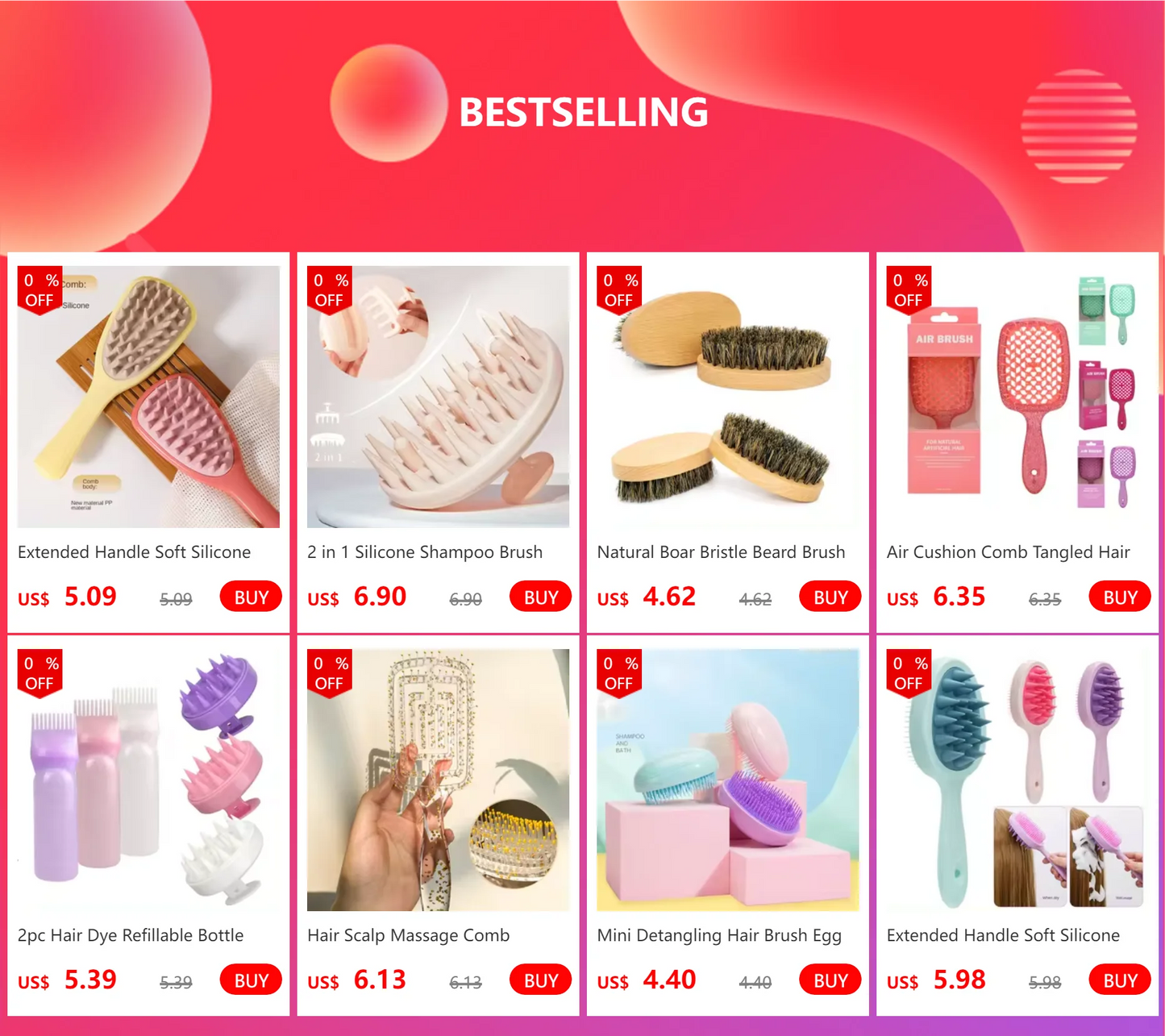 Silicone Shampoo Brush Scalp Massage Brush Head Washing Comb two-sided Hair Massager Bath Brush Body Scrubber Hair Accessories