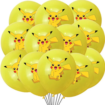 24pcs Pokemon Balloons for Birthday 12inch Cartoon Latex Balloon Birthday Party Round Multi Pikachu Toys Decoration Baby Shower