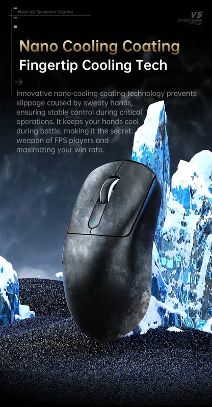 ATTACK SHARK V5 Wireless Gaming Mouse 3-Mode Ultra-Lightweight PAW3950MAX 8KHz Polling Rate For PC Gamer Accessories Gift