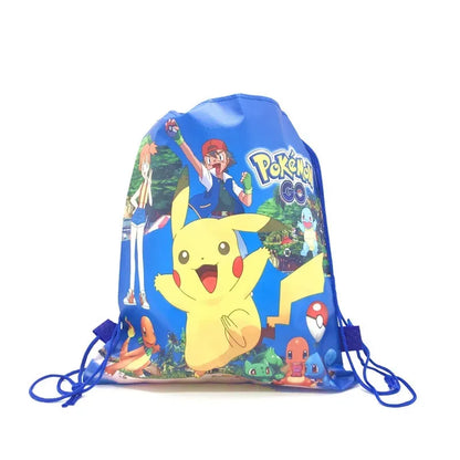 12/24 Pokemon Pikachu Non-woven Fabric Backpack Pattern Gift Bag Non-woven Fabrics Shopping Bag Theme Party Drawstring Backpack