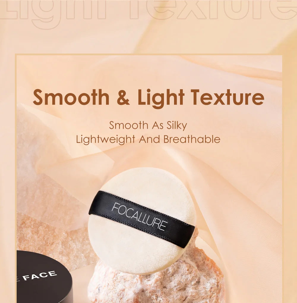 Focallure Face Loose Powder 3 Colors Ultra-Light Perfect Finishing Makeup Powder Waterproof Translucent Setting Powder Cosmetic