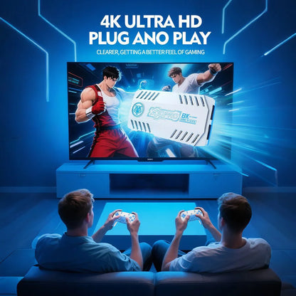 Reebolnic X10 Pro 128G 50000+Game Installed Retro Video Game Console 4K HD 50+Simulators Wireless X10 Pro Orange Game Stick