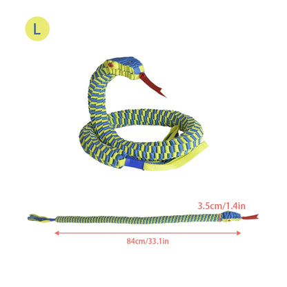 Durable Snake Shaped Dog Rope Toy Interactive Floating Pet Chew Toy for Teething Training Tug of War 3 Sizes