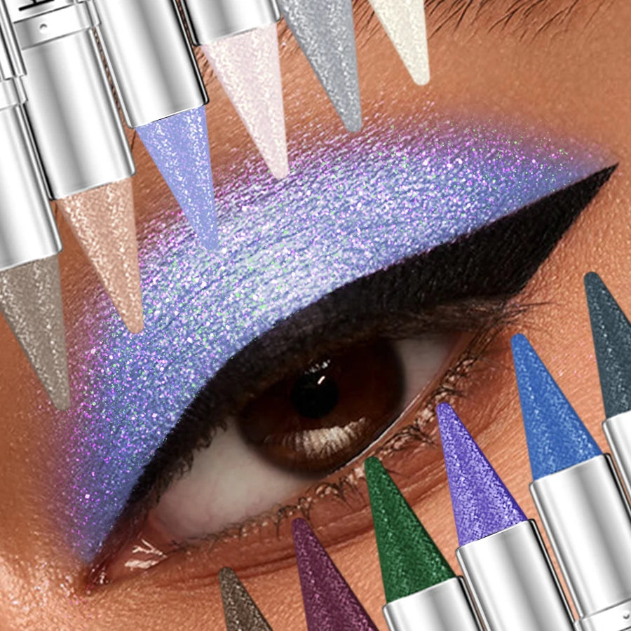 12 Colors Metallic White Black Purple Eyeshadow Pencil Glitter 1pc  Liner Pen Highligter Long Lasting Blue Cream Eye Shadow