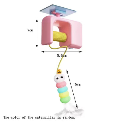Hanging door-style cat toy self-play boredom relief toy swing hanging elastic feather bell teaser wand cat teasing toy