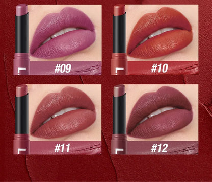 12 Color Matte Lipstick Pencil Waterproof Long Lasting Non-Stick Cup Lip Stain Tint Cosmetic Nude Lipstick Pen Makeup Maquillage