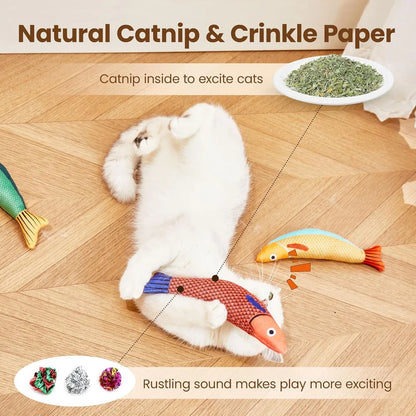 3 Pack Catnip Saury Shaped Cat Toys, Plush Soft Toys for Kittens Indoor, Durable Kitten Exercise and Play Toysnd Play Toys