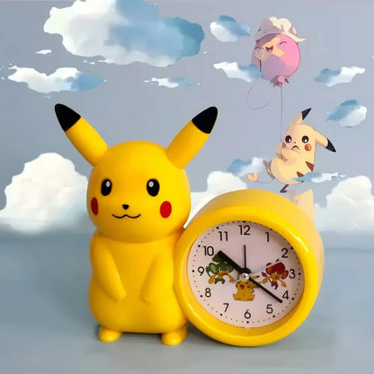 Cute Pokemon Pikachu Anime Alarm Clock Cartoon Bedside Clock with Bedroom Decor for Girls Student Birthday Gifts Toys