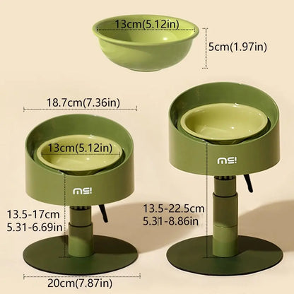 Cat Food Bowl Adjustable Cat Ceramic Bowl Non-Slip Flower Shaped Pet Water Bowl Neck Protection Anti Vomiting Bowl Pet Supplies