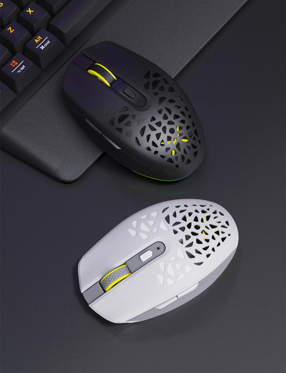Delux M820DC PAW3335 Wired + Wireless + Bluetooth Gaming Mouse 80 Million Clicks 16000 DPI RGB Rechargeable Mice For Computers