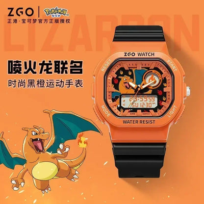 ZGO Co-branded  Watch Men's Sports Waterproof Student Trend Pikachu Quartz Electronic Watch Gifts