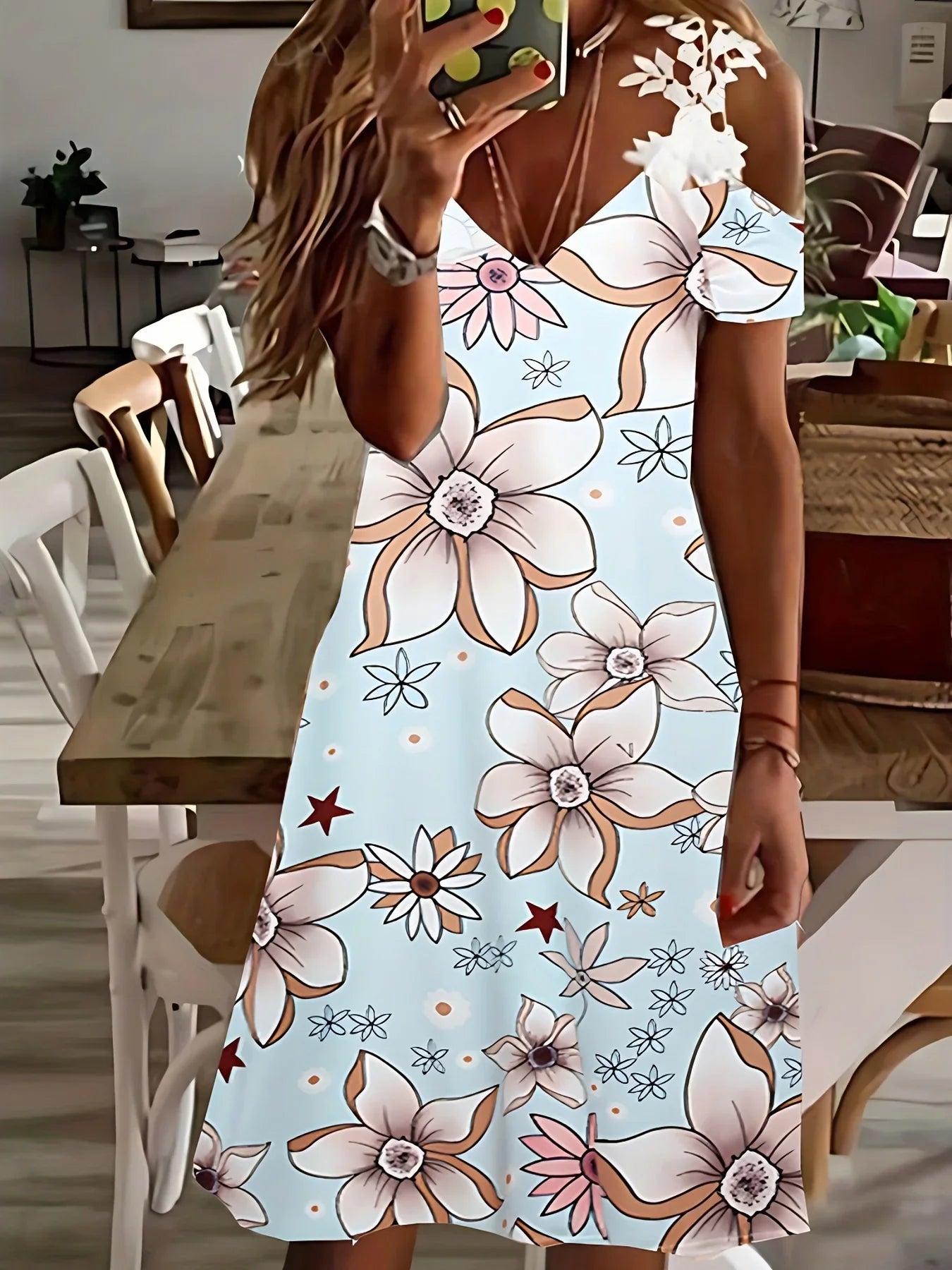 Women's Strapless Lace Batwing Sleeve Dress Print Skirt 2026 Fashion Elegant Maxi Dress for Special Occasions