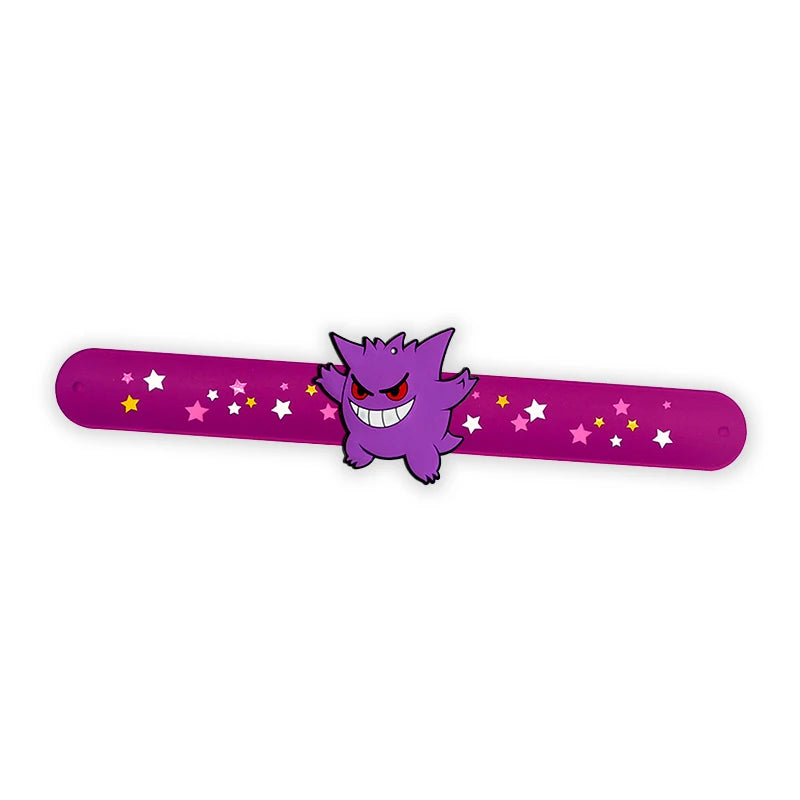 PVC Pokemon Slap Bracelet Kids Pikachu Birthday Decoration Anime Wristband Child Slap Band Puzzle Toy Boys Girls Birthday Party