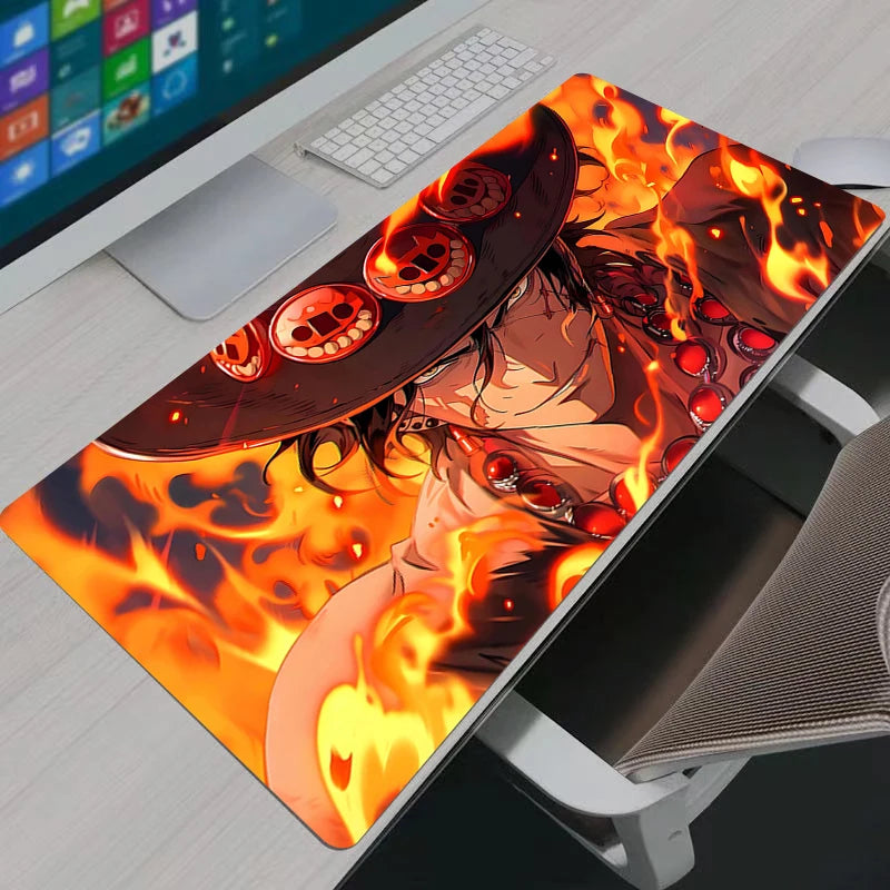 One Piece Portgas·D· Ace Mouse Pad Notbook Large Keyboard NonSlip Rubber Computer Carpet Desk Mat PC Gamer MousePad Youth Gifts
