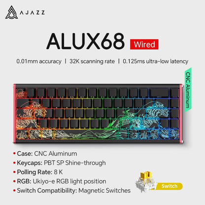 AJAZZ AK680 MAX/V2 Mechanical Keyboard HE Hall Effect Switch 60% 8k/1K RGB Wired/Wireless Gaming Rapid Trigger Magnetic Keyboard