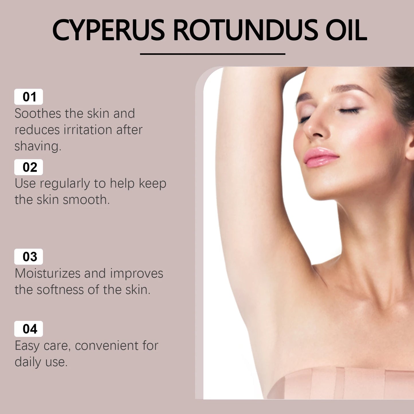 Inhibit Hair Growth Cyperus Rotundus Oil Painless Hair Removal Slow Down Armpit Legs Arms Hair Growth Nourish Smoothing Skin