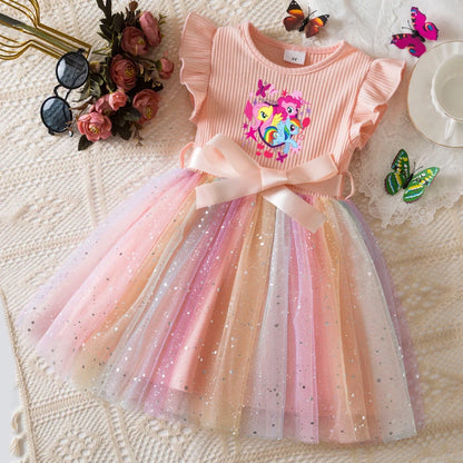 Official My Little Pony "Rainbow Magic" Princess Dress: Lavender Ribbed Bodice & Sequin Tulle Tutu