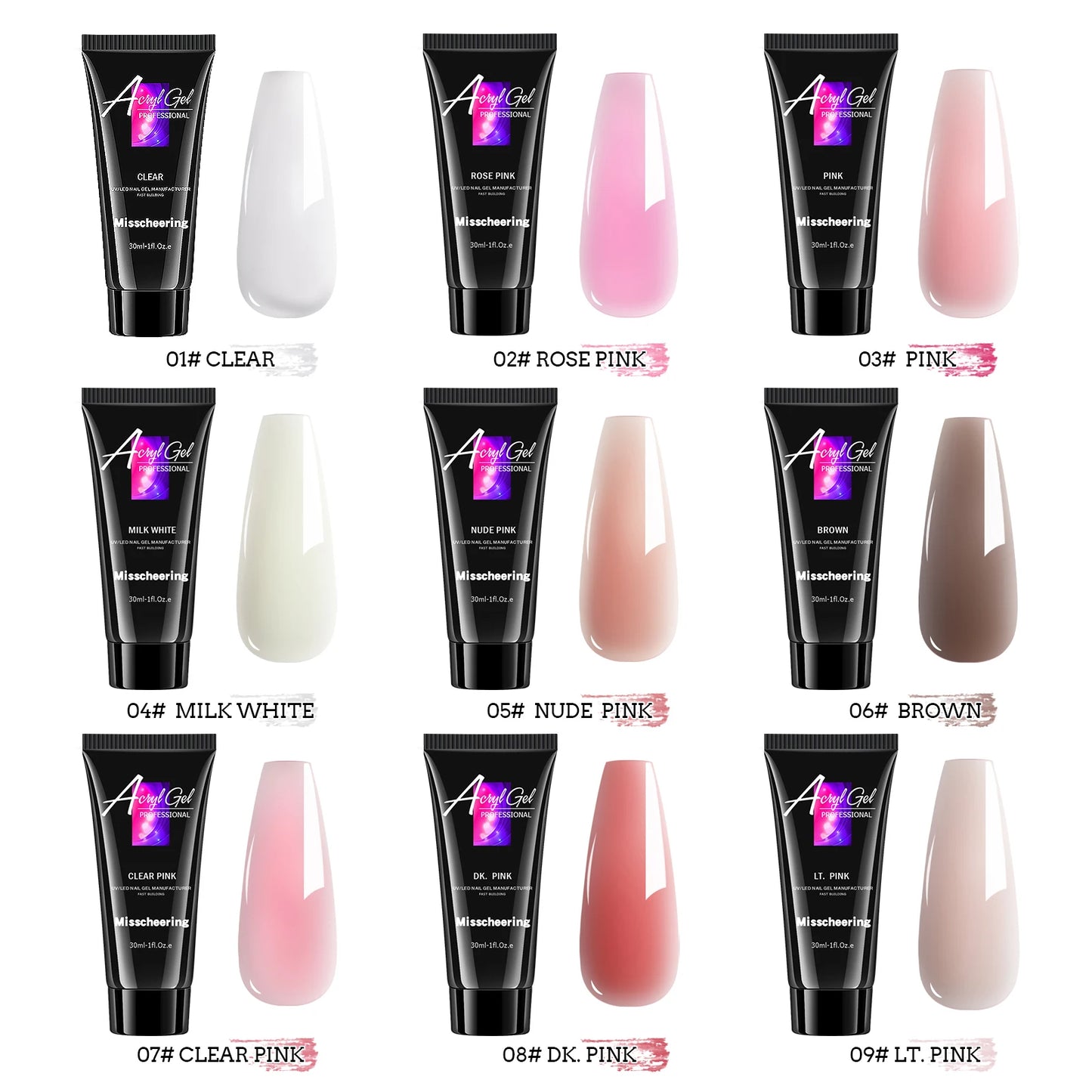 30ml Solid Color Nail Extension Gel Nail Build Poly  Acrylic Gel Uv Led Quick Extension Of Crystal Model Painless Crystal Glue