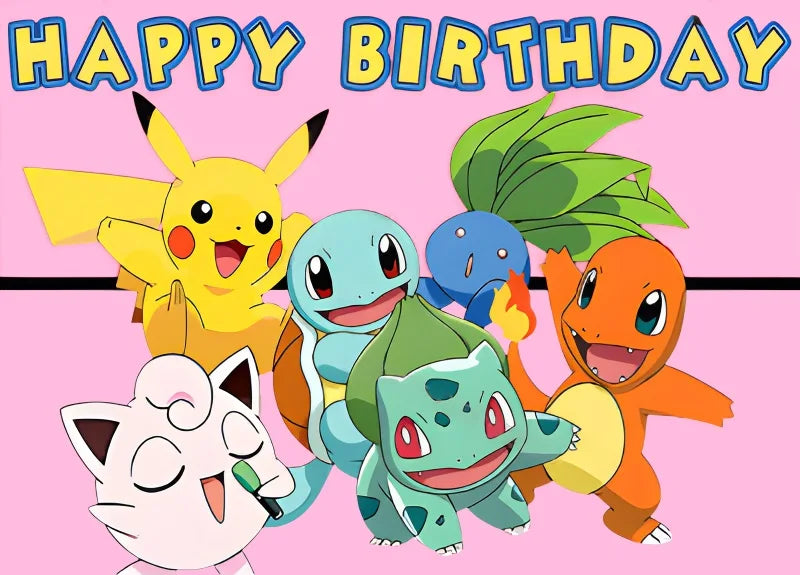 Pink Pokemon Birthday Party Decoration Disposable Tableware Set Pikachu Tablecloth Cup Plate Baby Shower Kids Diy Party Supplies