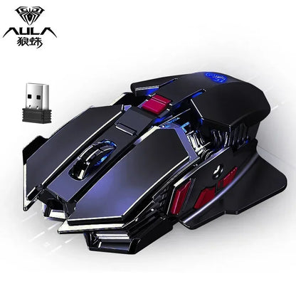 AULA SC300 Ultra-quiet Wireless Gaming Mouse Rechargeable Ergonomic Mechanical Armor Style, Colored and Vibrant Body Design
