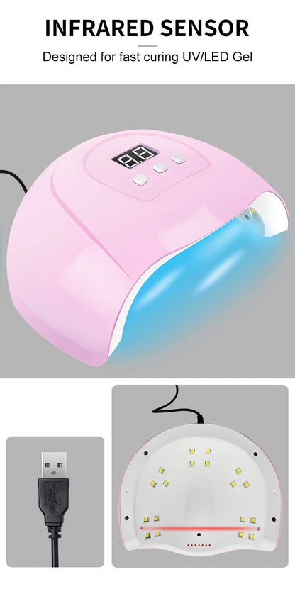 Gel Nail Polish Kit With UV Nail Lamp Electric Nail Drill Machine Soak OFF Gel Nail Kit Base&Top Coat Gel Polish Nail Tool Set