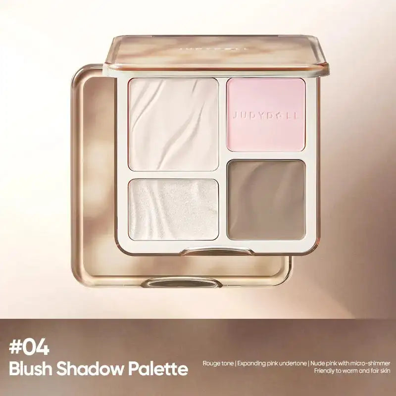 Judydoll Contour Palette, 2 In 1 Face Highlight Contour Palette, Shades with Highlighter Makeup, Non-greasy, Lasting Sparkling