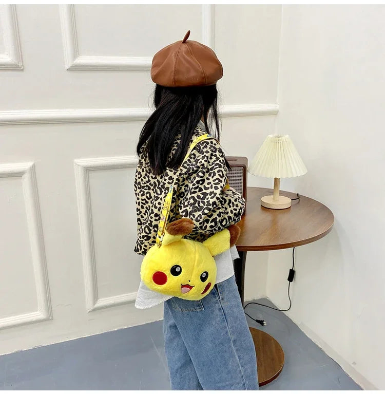 Pokemon Cute Plush Crossbody Bag Anime Figure Messenger Bag Large Capacity Storage Bag Cartoon Cosplay Birthday Party Gift