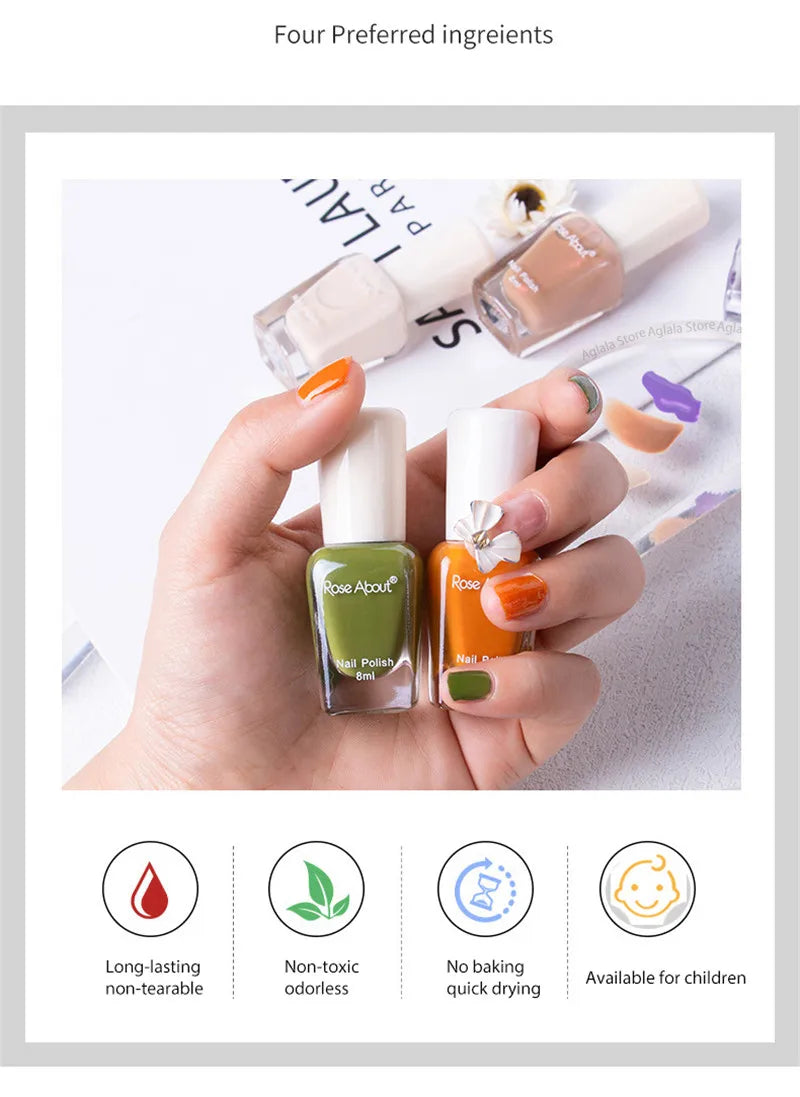 40 Colors Water-Based Nail Polish