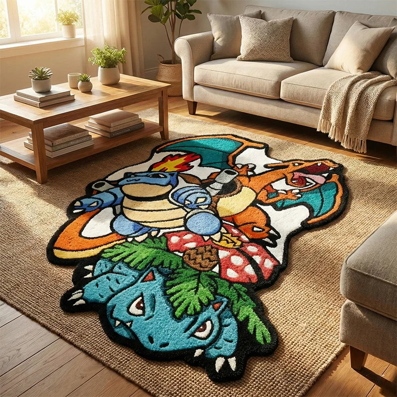 Anime Pokemon Charizard Blastoise Venusaur Rug Fluffy Soft Floor Mat Kids Bedroom Decor Gamer Gift Non-slip Area Carpet