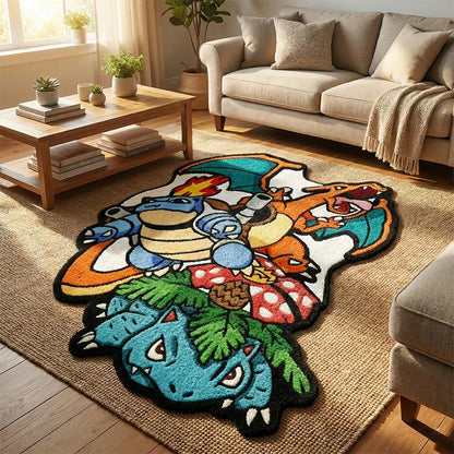 Anime Pokemon Charizard Blastoise Venusaur Rug Fluffy Soft Floor Mat Kids Bedroom Decor Gamer Gift Non-slip Area Carpet