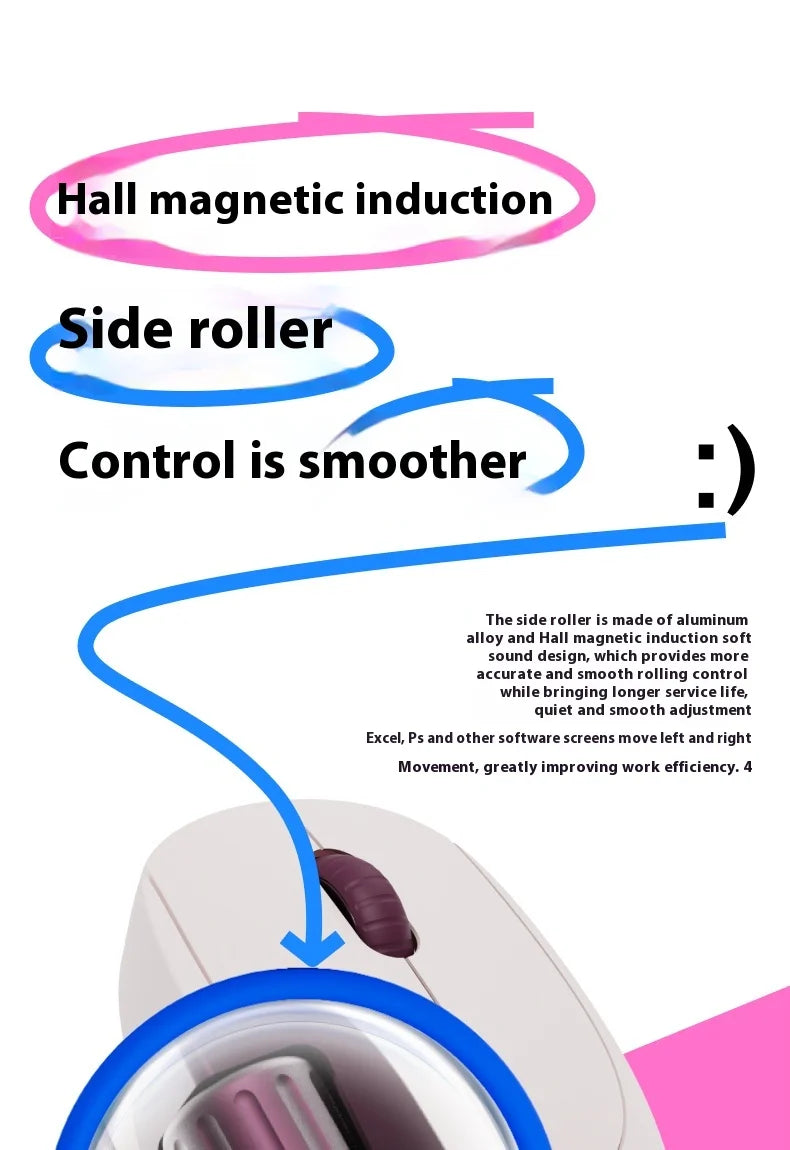 Rapoo MT560 Mouse 3mode Wireless Mice Ergonomic Hall Magnetic Induction Knob Cross Screen Custom Lightweight Gaming Pc Accessory
