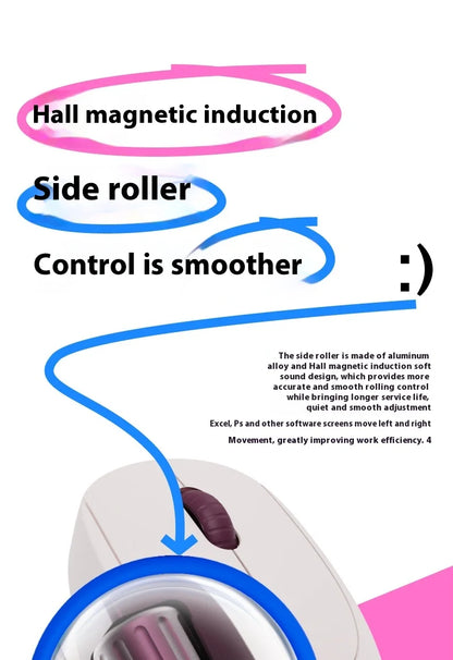 Rapoo MT560 Mouse 3mode Wireless Mice Ergonomic Hall Magnetic Induction Knob Cross Screen Custom Lightweight Gaming Pc Accessory
