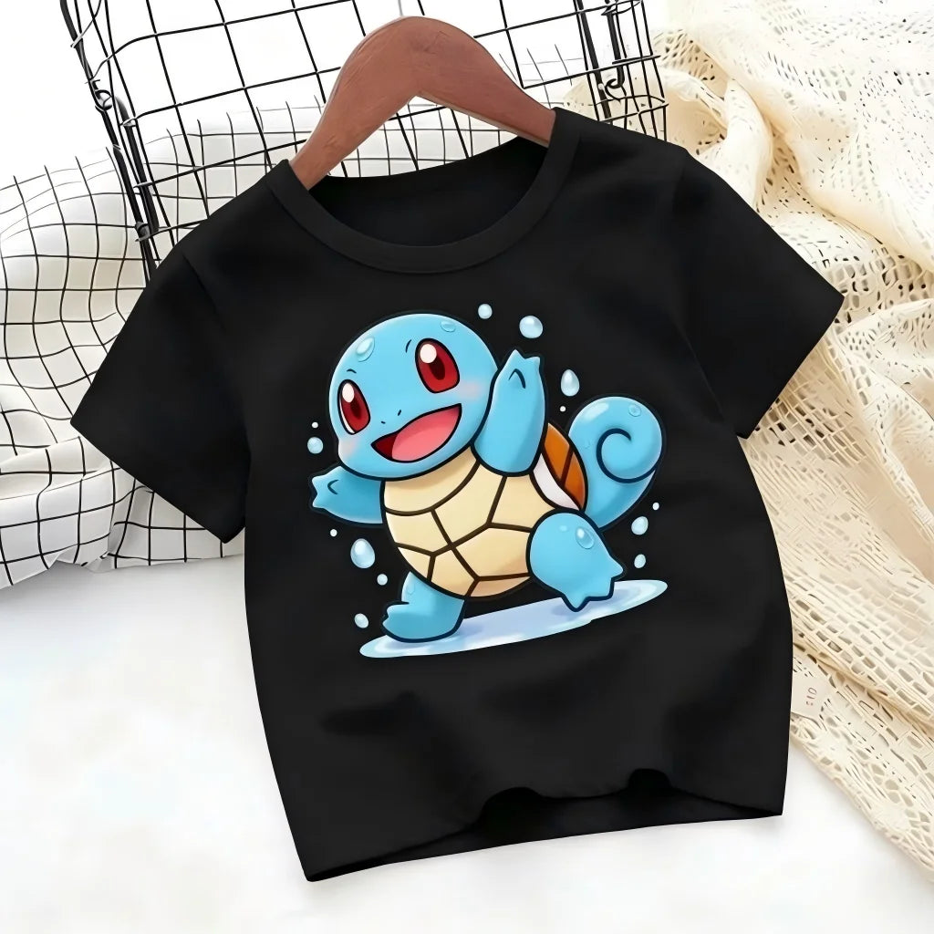 T-shirt with Pokémon Jigglypuff print for summer 2026, loose 100% cotton T-shirt for travel, games, and Y2k sports