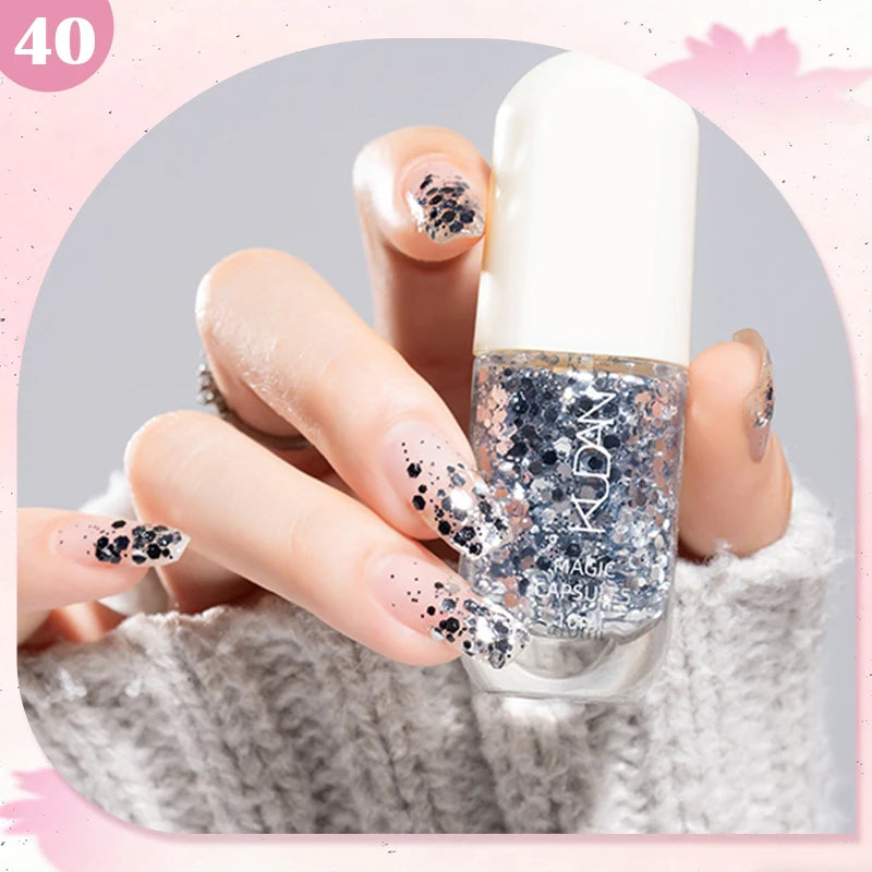 KUDAN Dark Burgundy Nail Polish, Alcohol-Free - Long-Lasting Formula Quick Drying Without Lighting, Glossy And Shiny Surface