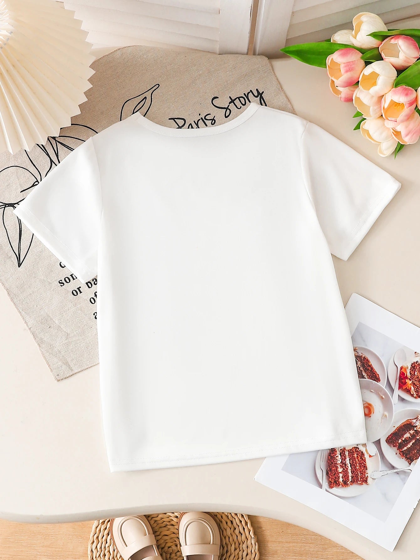 Girls K-POP Retro Anime Print Short Sleeve T-Shirt Cute Streetwear Graphic Tee Kids Summer Casual Top