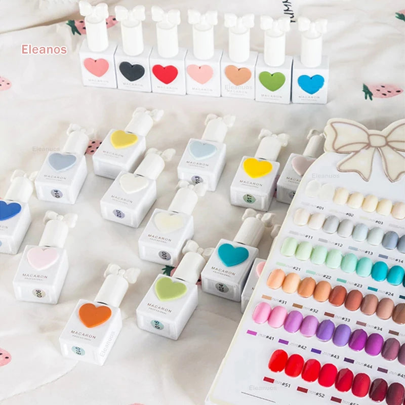 Eleanos 58 Colors Macaron Nail Gel Polish Set TPO FREE Gel Varnishes Nail Salon Wholesale Marnicure UV Gel Learner Kit 15ml
