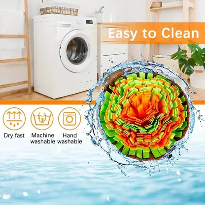 Washable Felt Pet Sniffing Pad Foldable Dog Nosework Feeding Mat Toy Dog Training Natural Foraging Snuff Mat