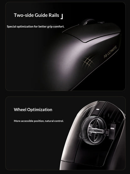 ATK DragonFly A9 Air Ultimate Wireless Gaming Mouse PAW3950 Ultra 42000DPI 750IPS 8KHz RGB Ergonomic Design for Windows MacOs