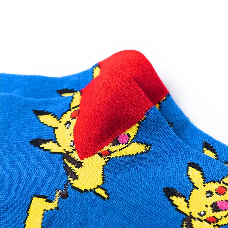 1/3/4 Pairs Pokemon Men's Fashion Trend Long Socks Cartoon Anime Figure Pikachu Eevee Gengar Unisex Athletic Harajuku Socks