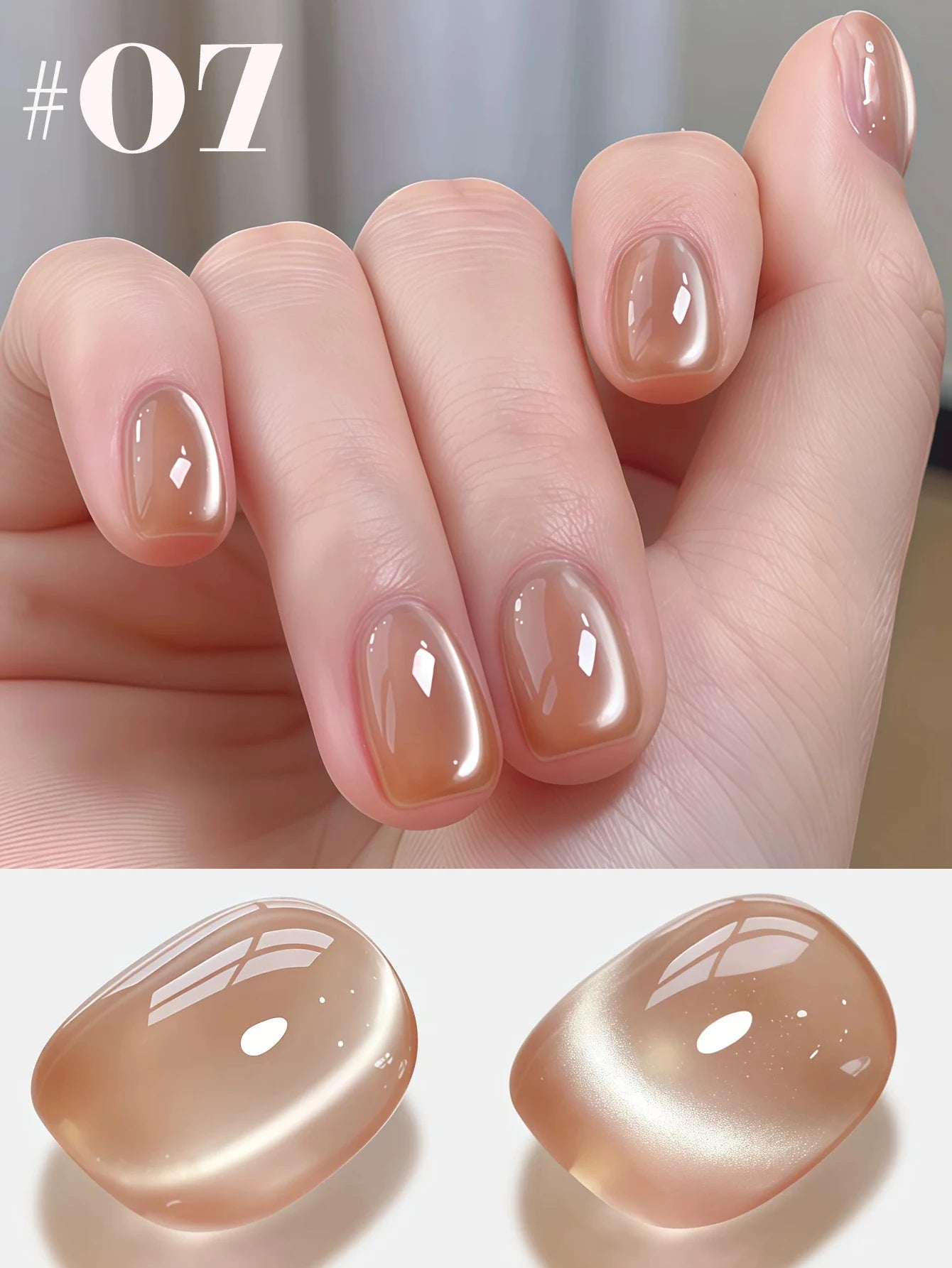 MIANEL 12ML Glass Bead Cat Eye Gel Nail Polish Flash White Spar Nude Color Magnetic Nail Polish White Nails Summer Nails 1-12pcs